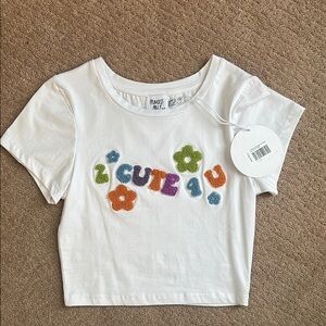 Princess Polly White and Orange Short Sleeve Tee